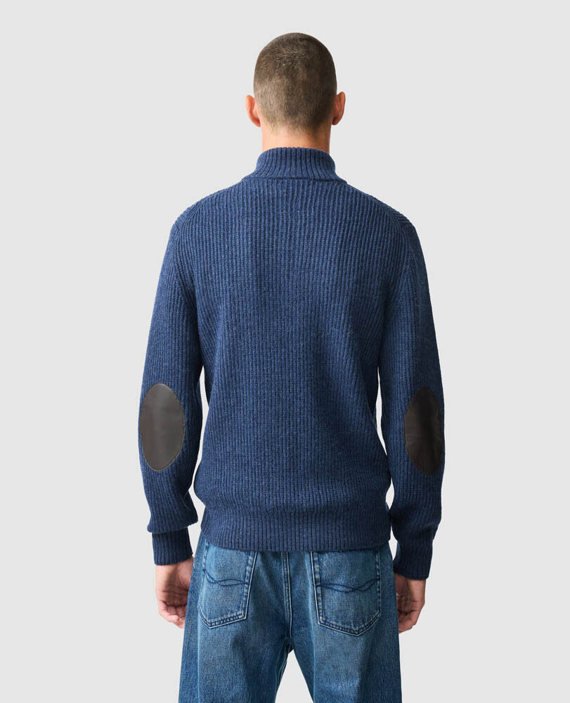 Huka Lodge Knit, NAVY MARLE, Back