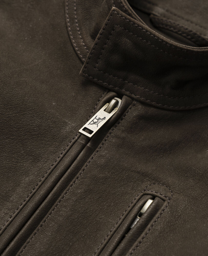 Portobello Leather Jacket, CAROB, Detail 2