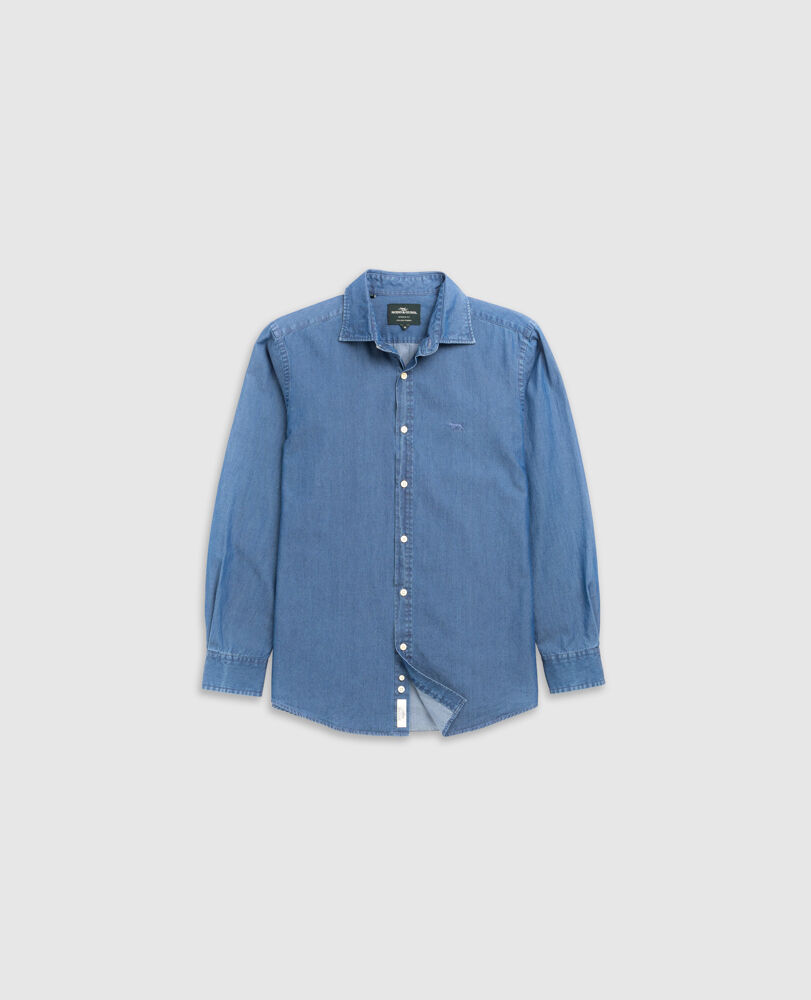 Spring Creeks Sports Fit Shirt, INDIGO, Flat Lay