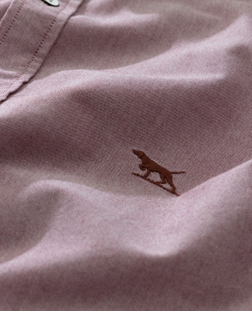 Gunn Oxford Sports Fit Shirt, MERLOT, Detail 2