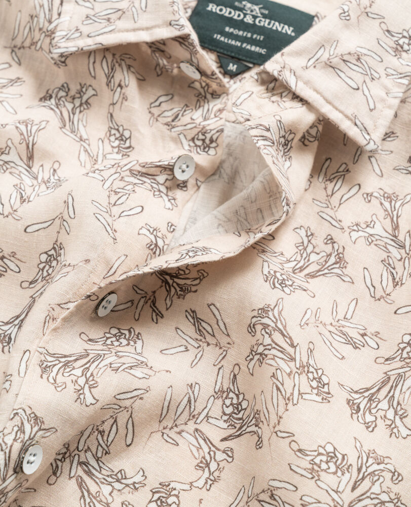Chemise slim en lin Flax Island, SABLE, Detail 2