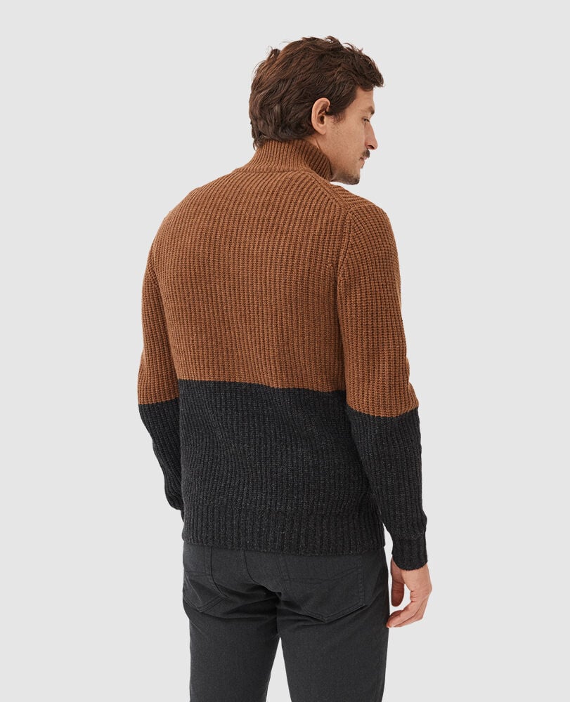 Domain Corner Knit, TOFFEE, Back