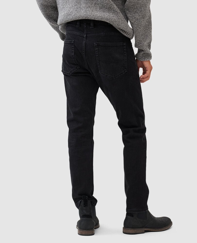 Hira Slim Fit Italian Denim, COAL, Back