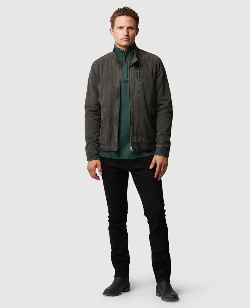 Merrick Bay 1/4 Zip Sweater, FOREST, Off Front