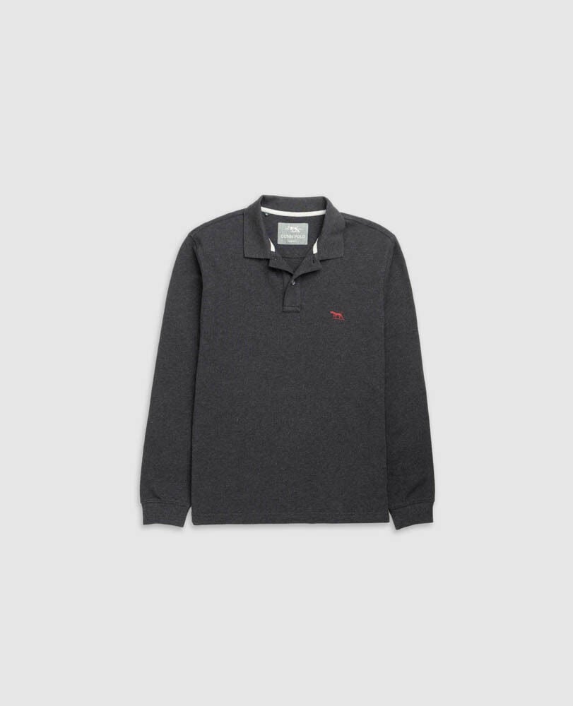 Long Sleeve Sports Fit Gunn Polo, GRAPHITE, Flat Lay