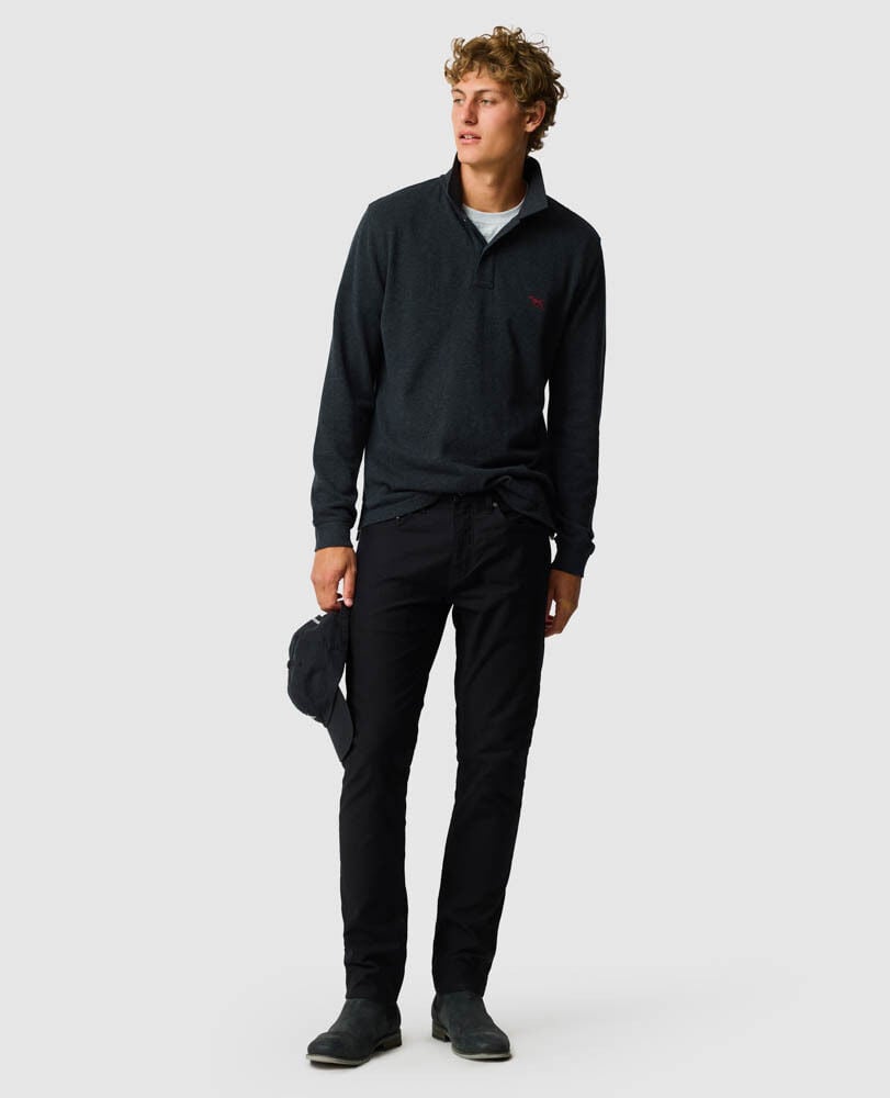 Long Sleeve Sports Fit Gunn Polo, GRAPHITE, Off Front