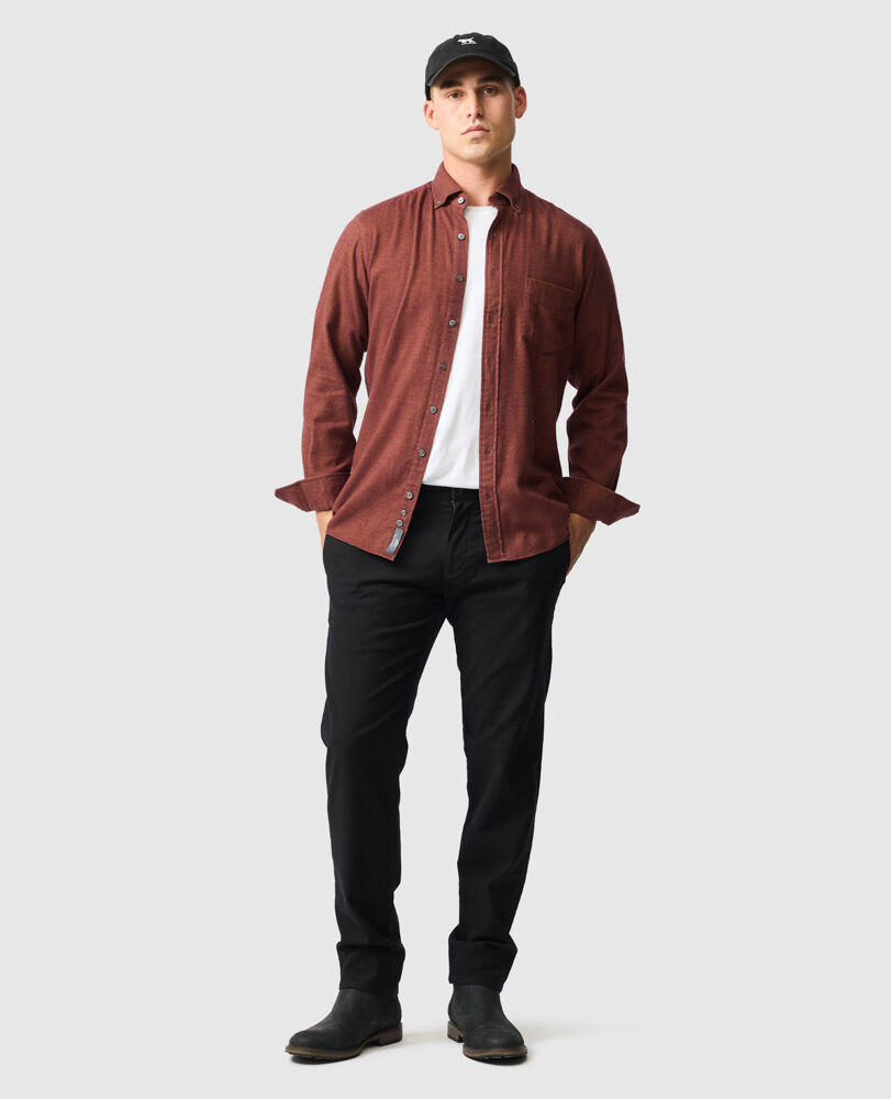 Barrhill Sports Fit Shirt, RUST, Off Front