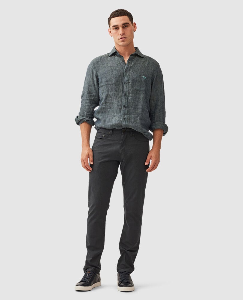 Gunn Straight Fit Jean, GRANITE, Off Front