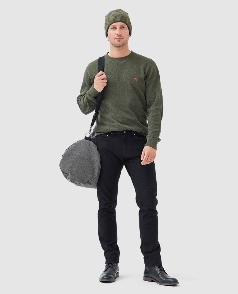 Gunn Crew Neck Sweat, SEAWEED, Off Front