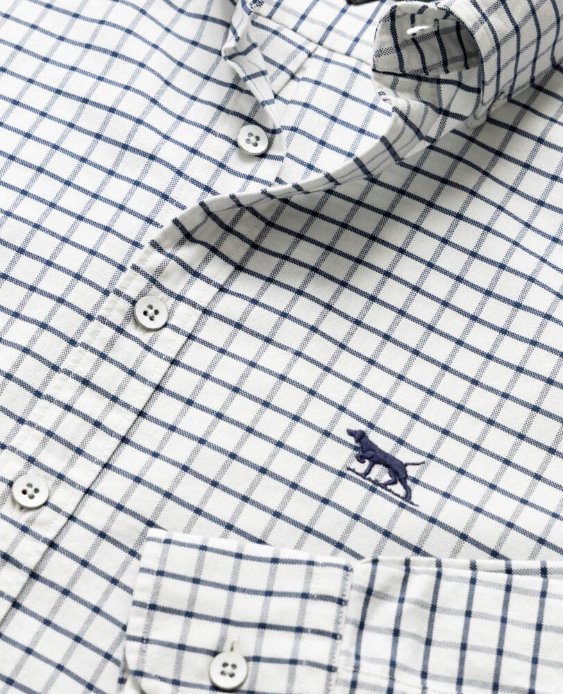 Gunn Check Oxford 3 Sports Fit Shirt, MARINE, Detail 2