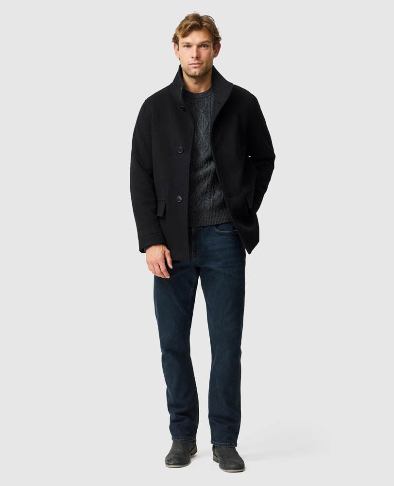 Guards Bay Coat, ONYX, Off Front