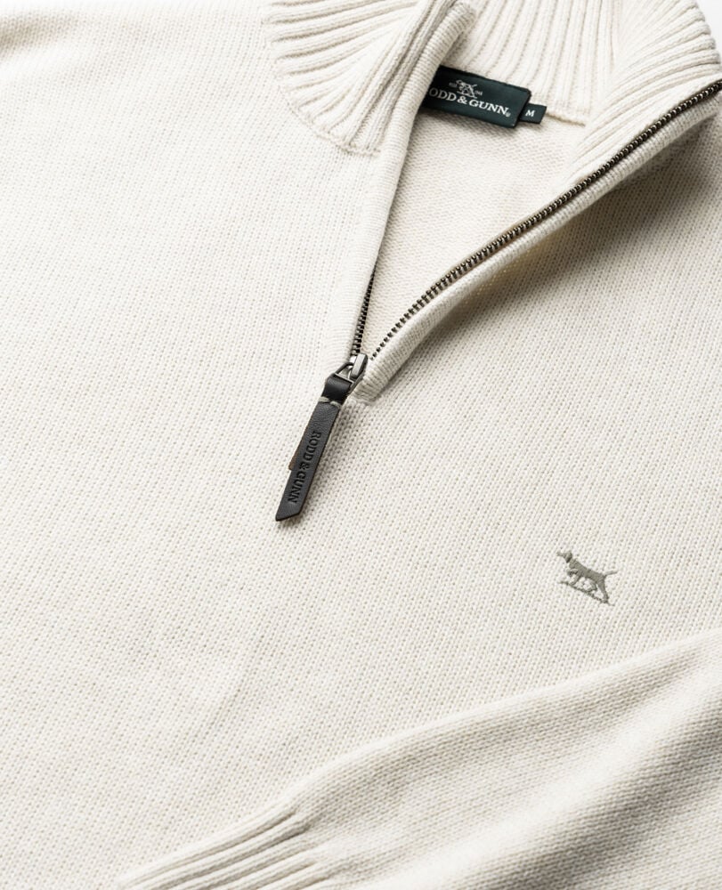 Merrick Bay 1/4 Zip Sweater, OAT, Flat Lay