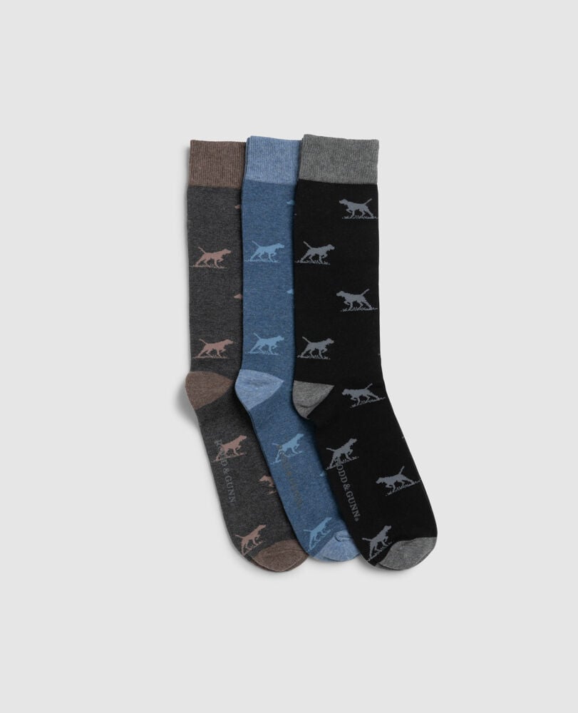 Dogs-A-Plenty Three Pack Socks, BIZ MULTI, Back