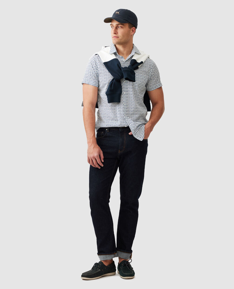 Chemise coupe sportive Byron, MARINE, Off Front