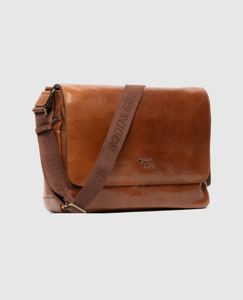 Cambridge Messenger Satchel, COGNAC, Off Front