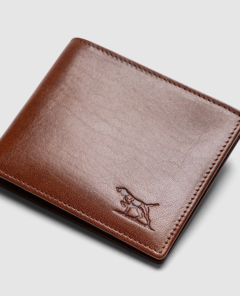 Wakefield Bi-Fold Wallet, COGNAC, Flat Lay