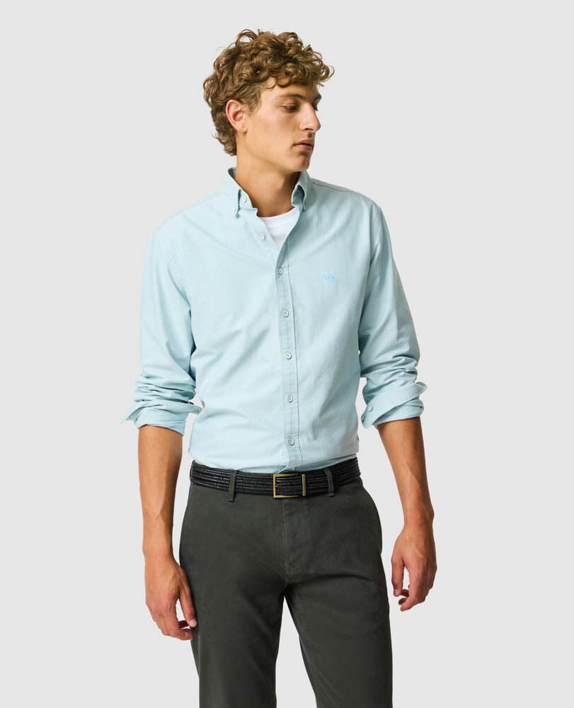 Gunn Oxford Sports Fit Shirt, SEAFOAM, Front