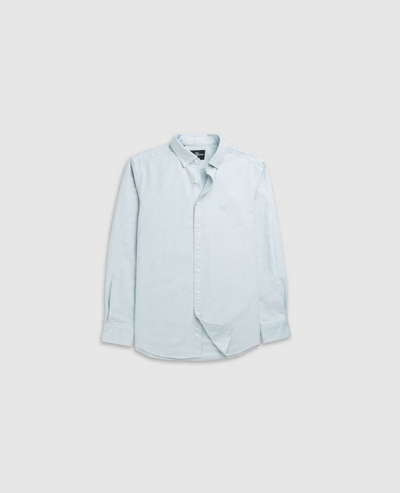 Gunn Oxford Sports Fit Shirt, SEAFOAM, Flat Lay