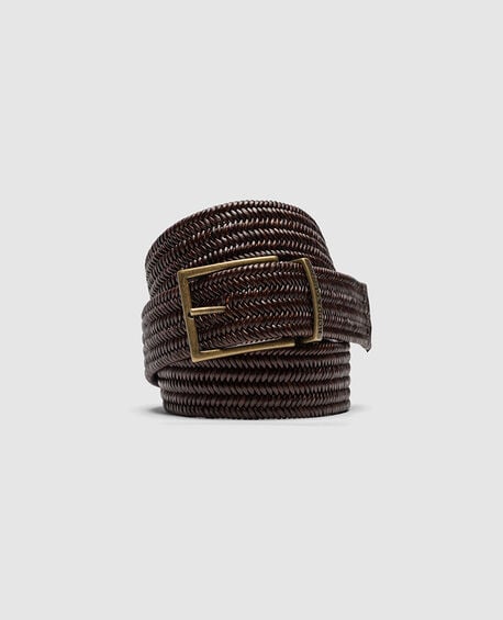 Ceinture extensible Stirling, MARRON FONC&Eacute;