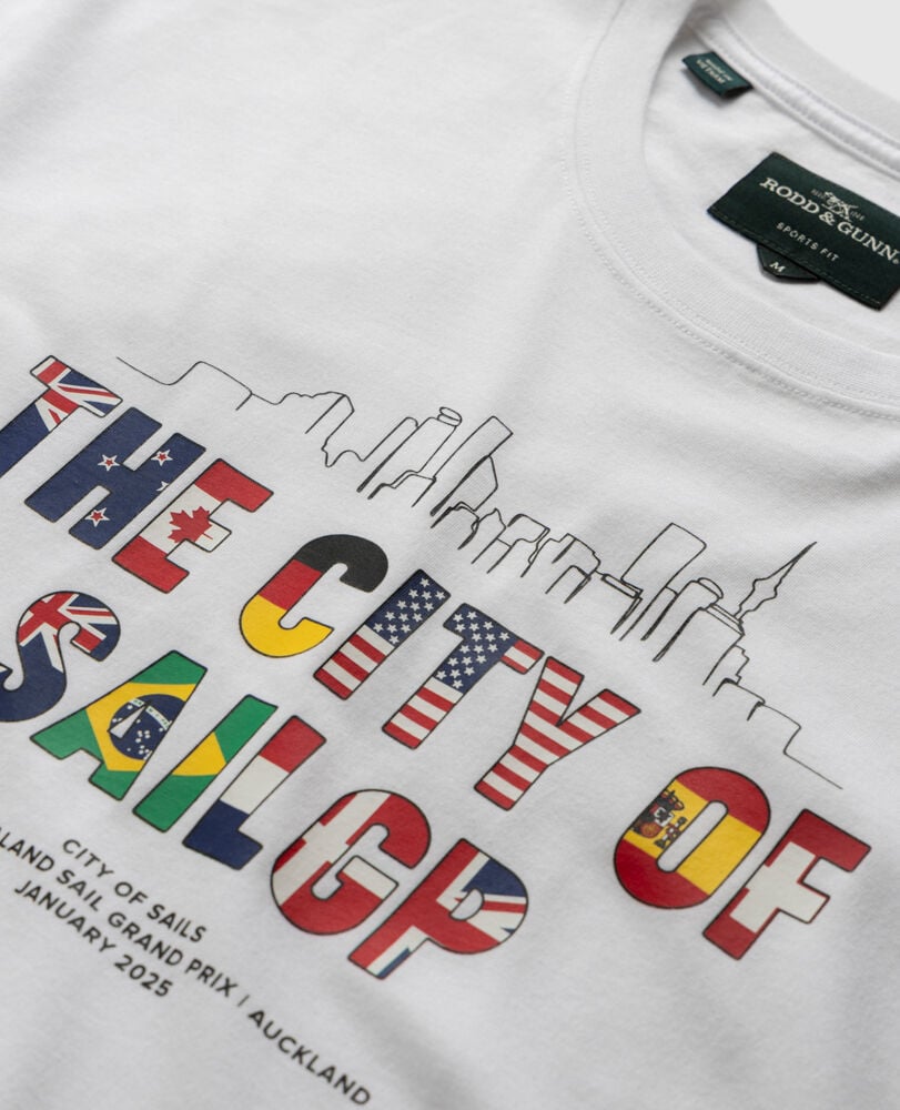 The City Of SailGP Sports Fit T-Shirt, SNOW, Detail 2