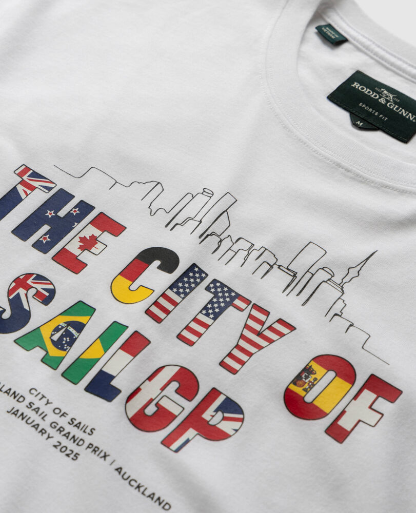 The City Of Sail Gp Sports Fit T-Shirt , SNOW, Detail 2