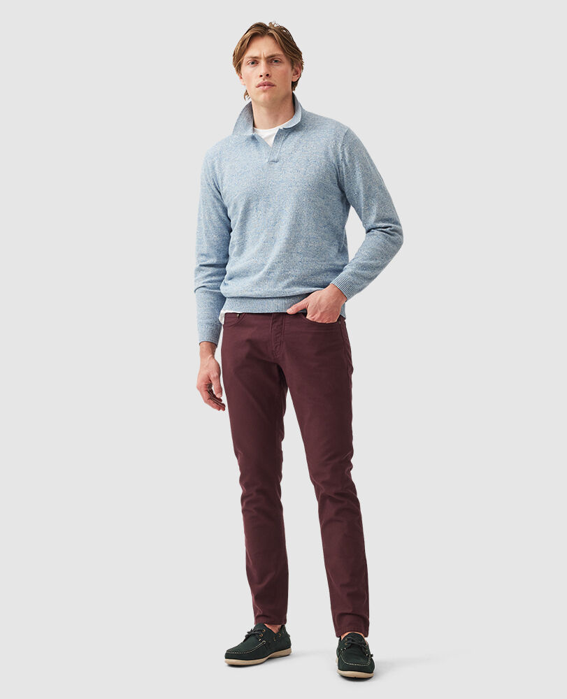Jeans Motion 2 mit geradem Bein, GRANAT, Off Front