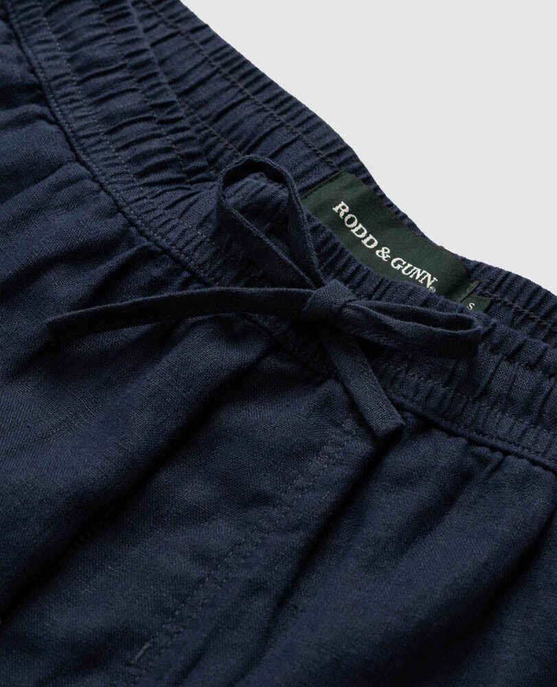 Linen 9" Resort Short, NAVY, Detail 2
