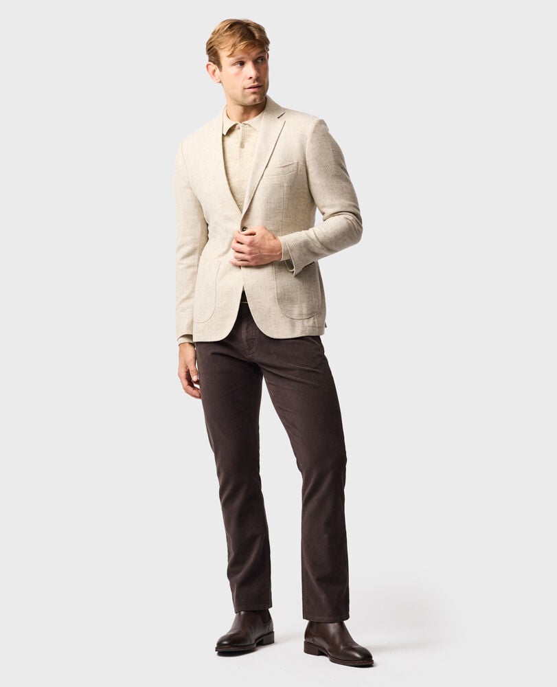 Mt Mason Sports Fit Jacket, MACADAMIA, Off Front