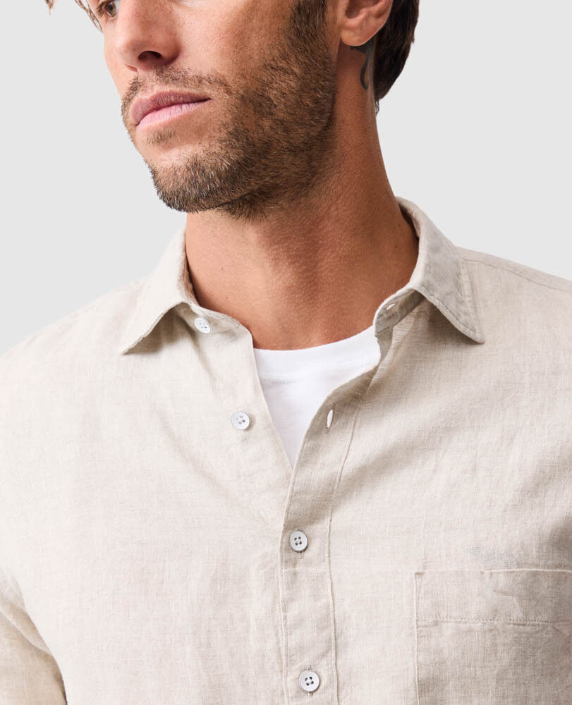 Coromandel Sports Fit Shirt, OATMEAL, Detail 3