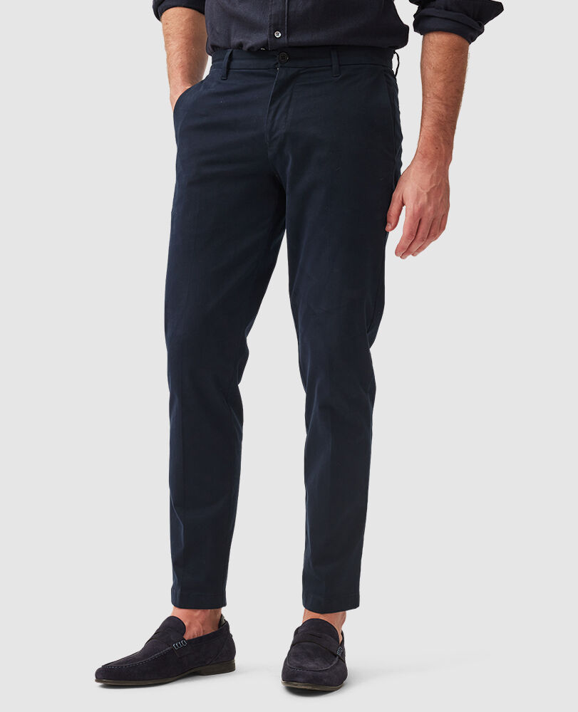Pantalon droit Heriot, BLEU NUIT, Front