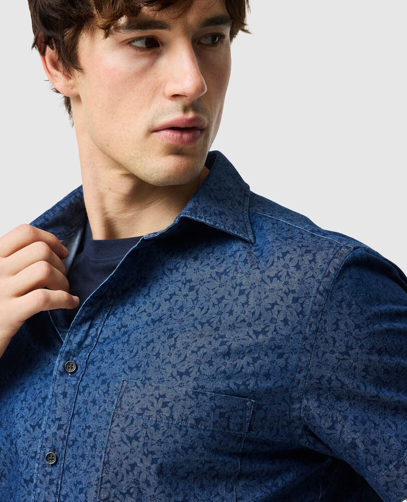 Clarkes Bay Sports Fit Shirt, DENIM, Detail 3