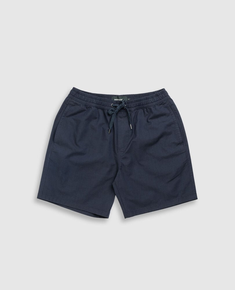 Short taille elastique Gunn, 18 cm, BLEU NUIT, Flat Lay