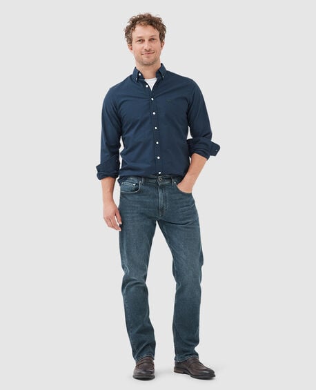 Winton Relaxed Fit Italian Denim, MID BLUE