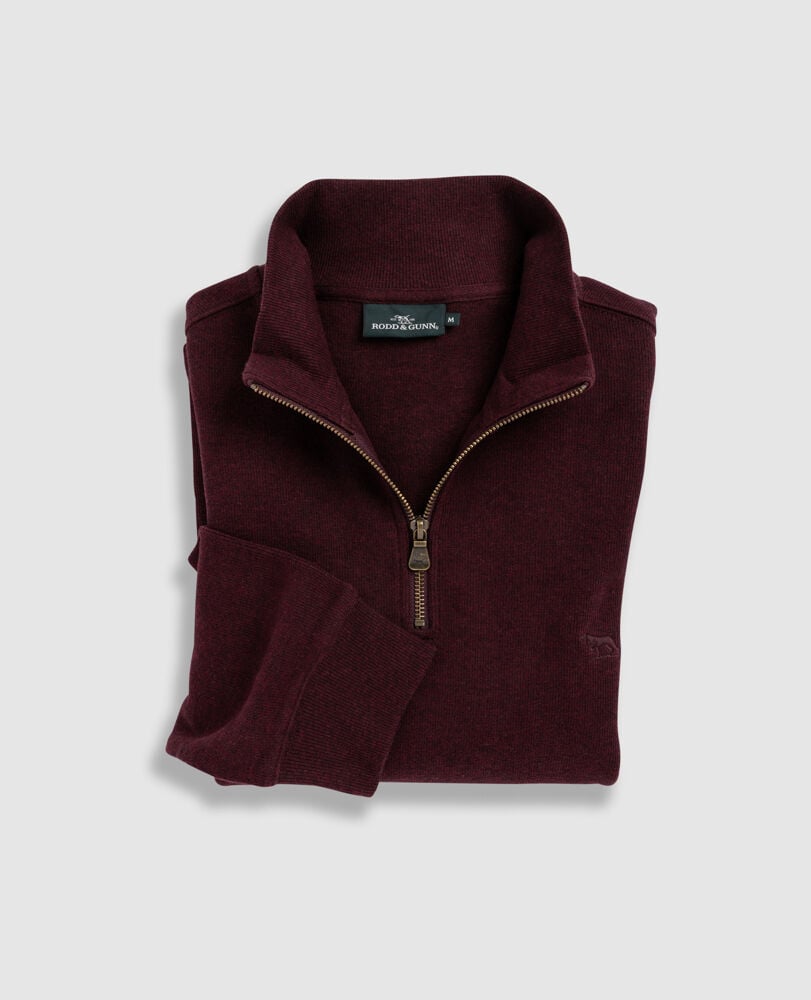 Alton Ave 1/4 Zip Sweatshirt, CLARET, Flat Lay