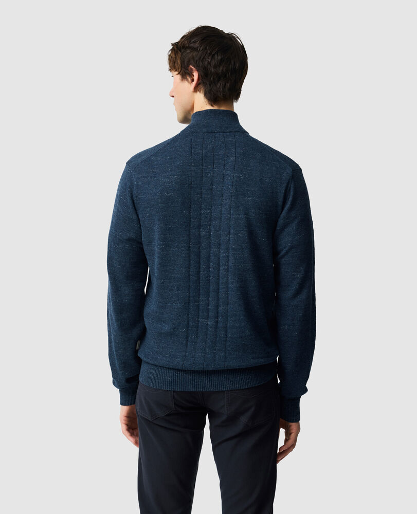 Fortrose 1/4 Zip Knit, MITTERNACHT, Back