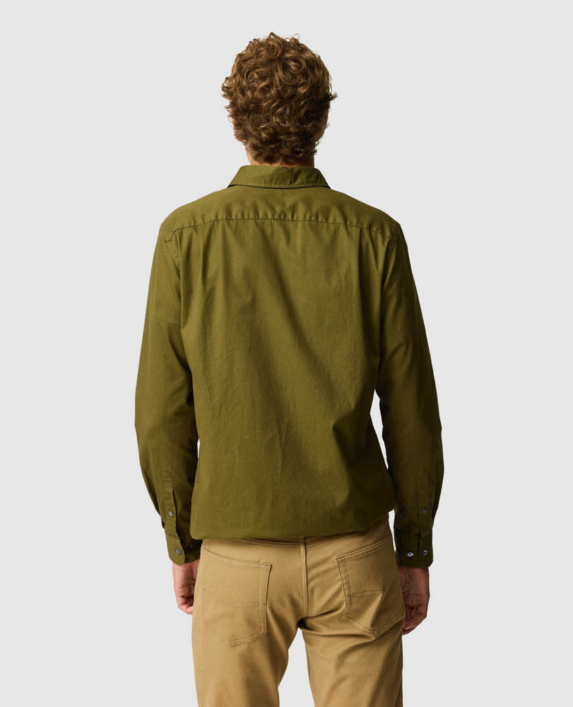 Mavis Lake Sports Fit Shirt, KHAKI, Back