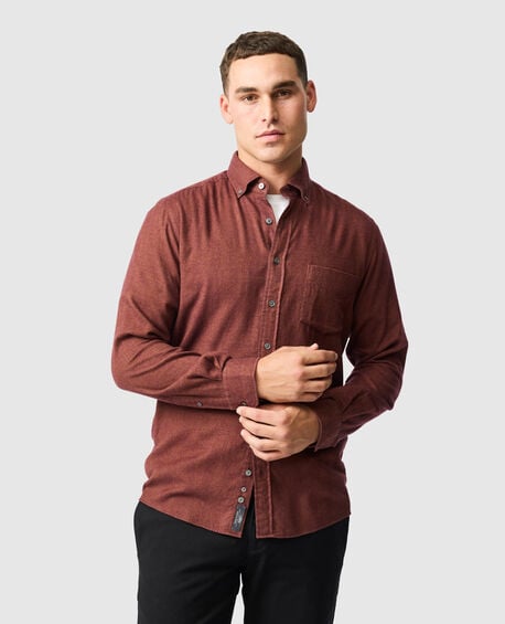 Barrhill Sports Fit Shirt, RUST