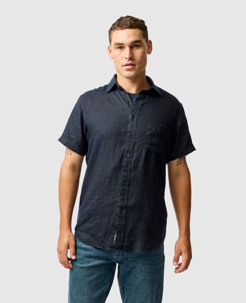 Chemise coupe sportive Palm Beach, BLEU NUIT, Front