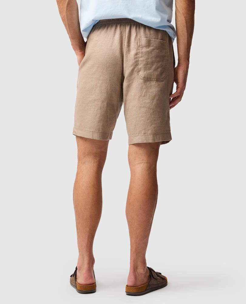 Linen 9" Resort Short, DARK TAUPE, Back