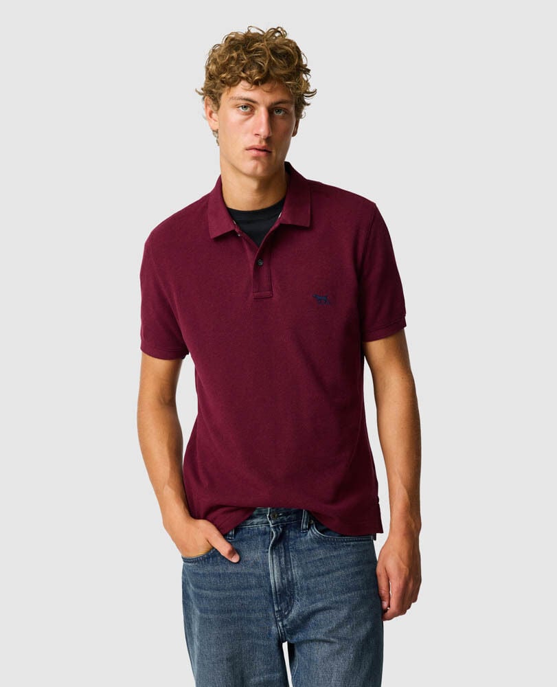 The Gunn Sports Fit Polo, OXBLOOD, Front