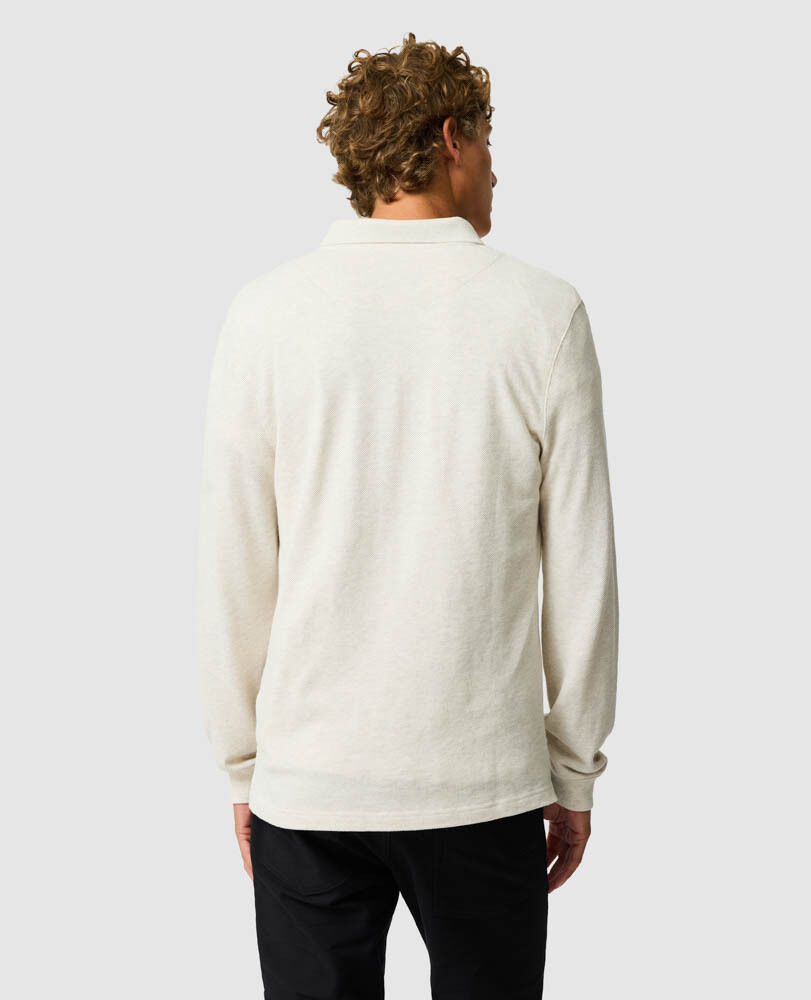 Long Sleeve Sports Fit Gunn Polo, NATURAL, Back