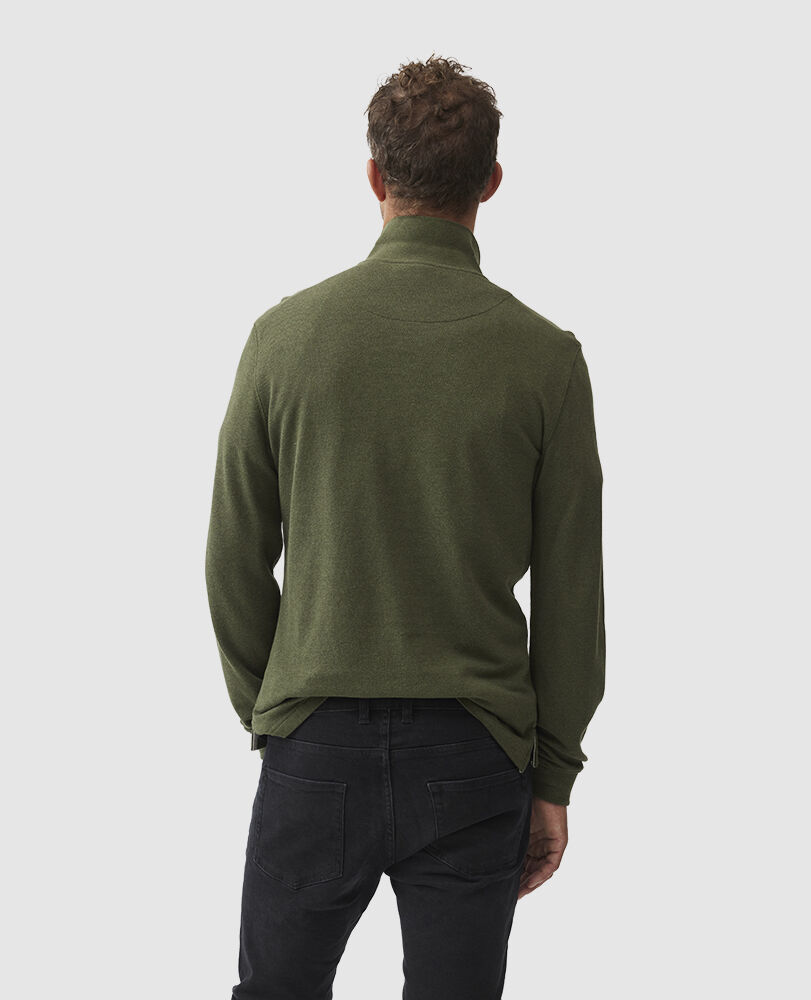 Long Sleeve Sports Fit Gunn Polo, ARMY, Back