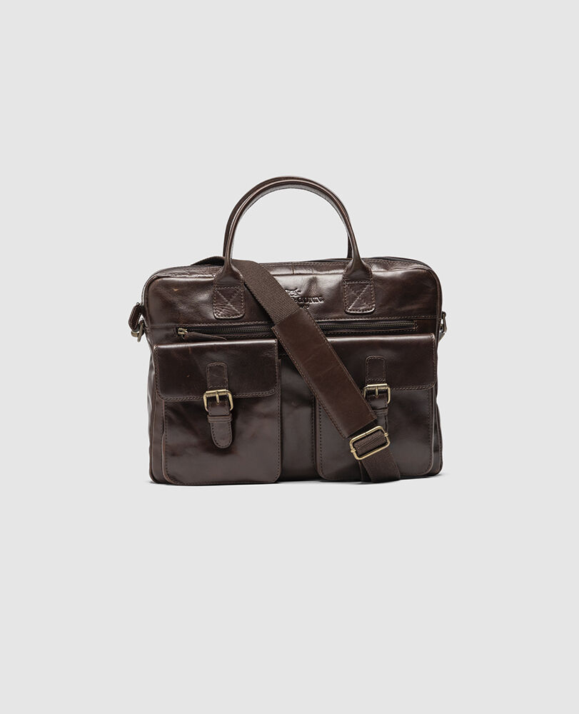 Picton Briefcase, CHOCOLATE, Front