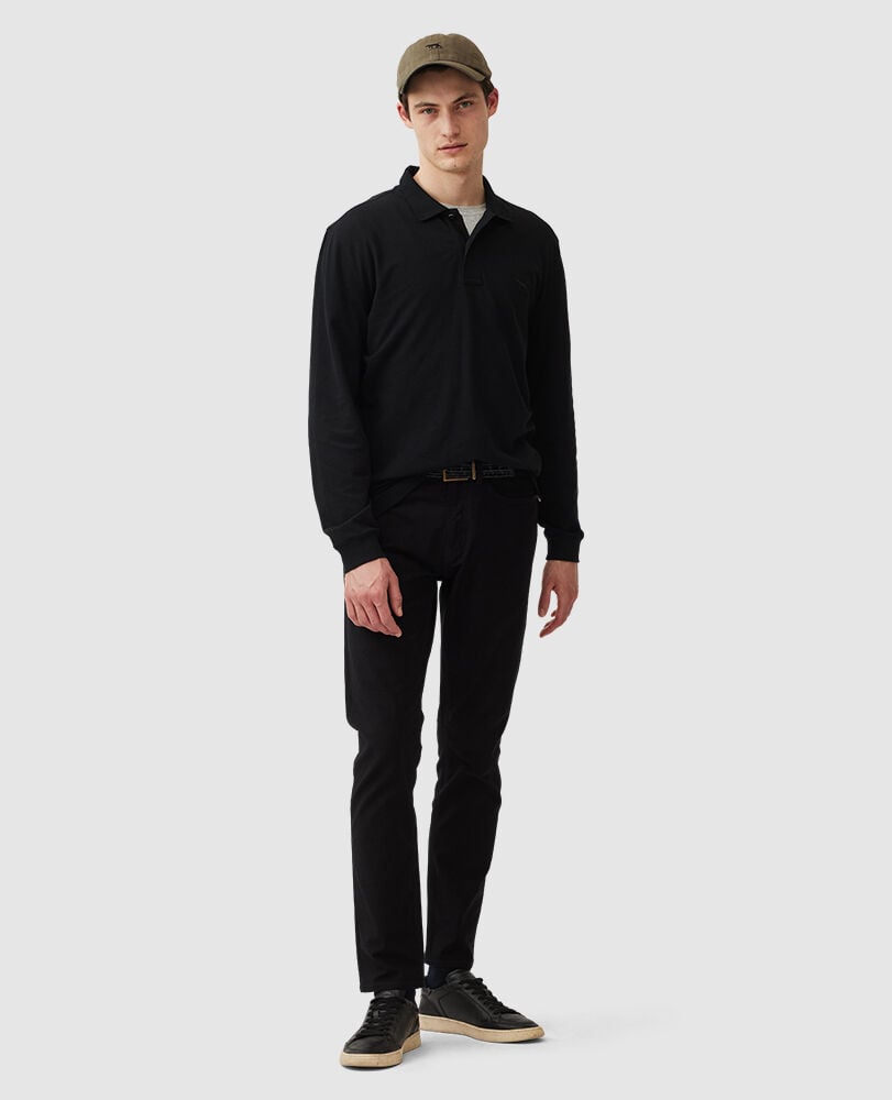 Long Sleeve Original Fit Gunn Polo, ONYX, Off Front
