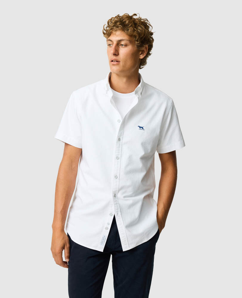 Gunn Oxford Sports Fit Shirt, BLANC, Front