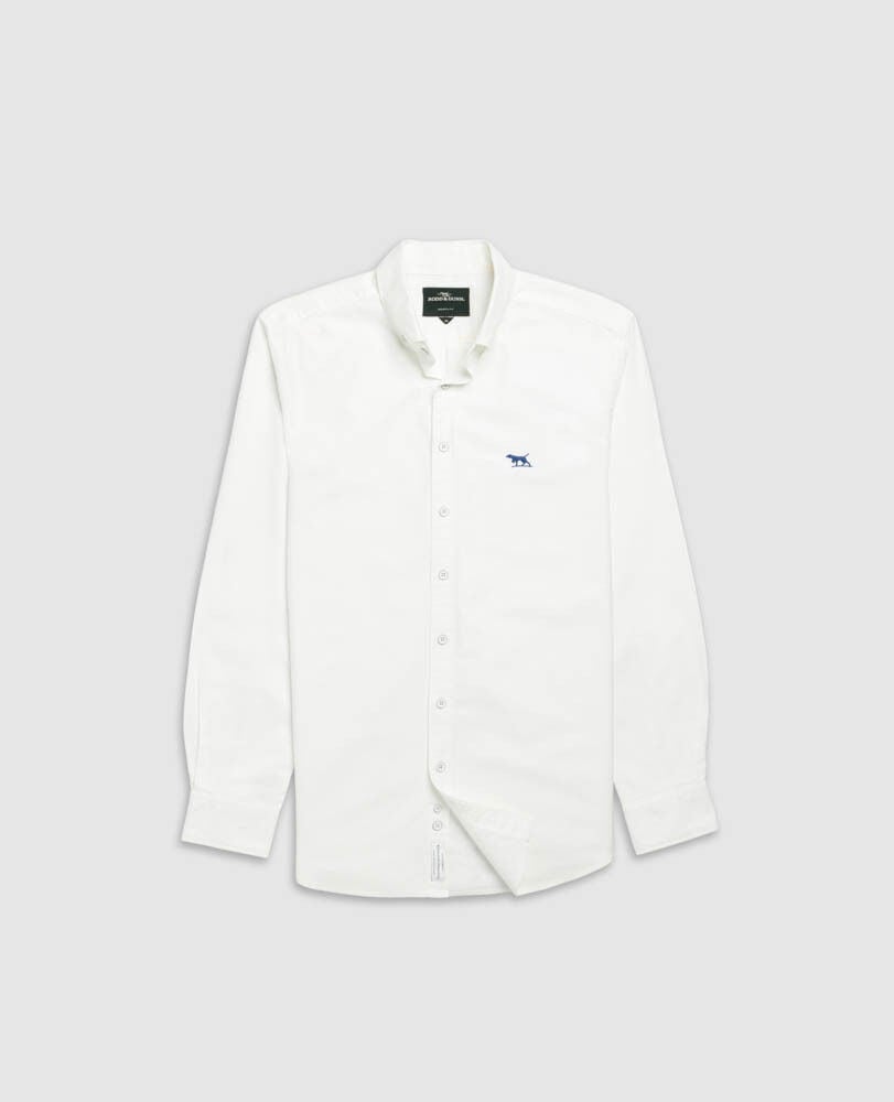 Gunn Oxford Sports Fit Shirt, BLANC, Flat Lay