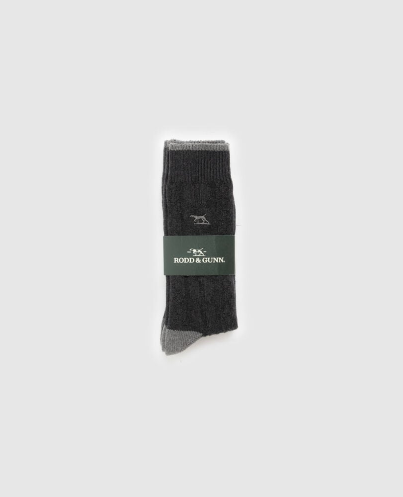 Dunedin Cable Sock 2 Pack, CARBON-CHARCOAL, Front