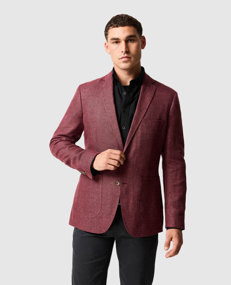 The Cascades Sports Fit Jacket, OXBLOOD, Front
