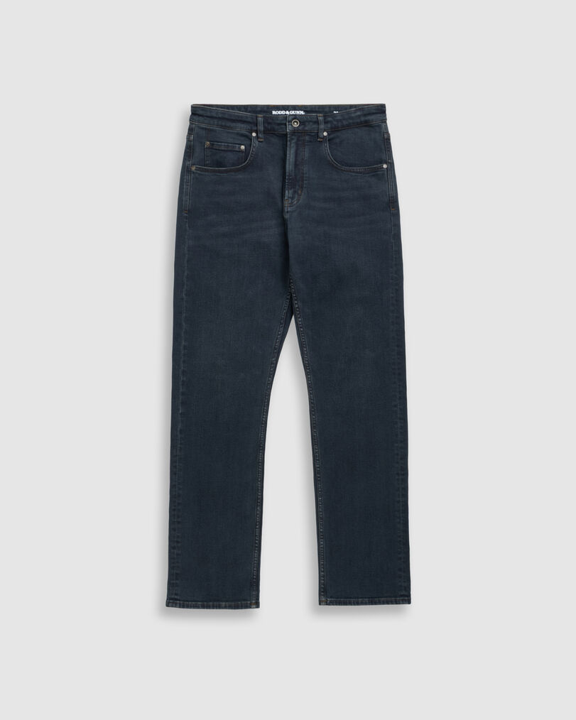 Linden Relaxed Fit Italian Denim, BLEU NOIR, Flat Lay
