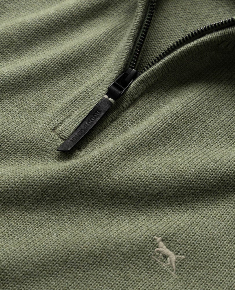 Merrick Bay 1/4 Zip Sweater, THYME, Detail 2